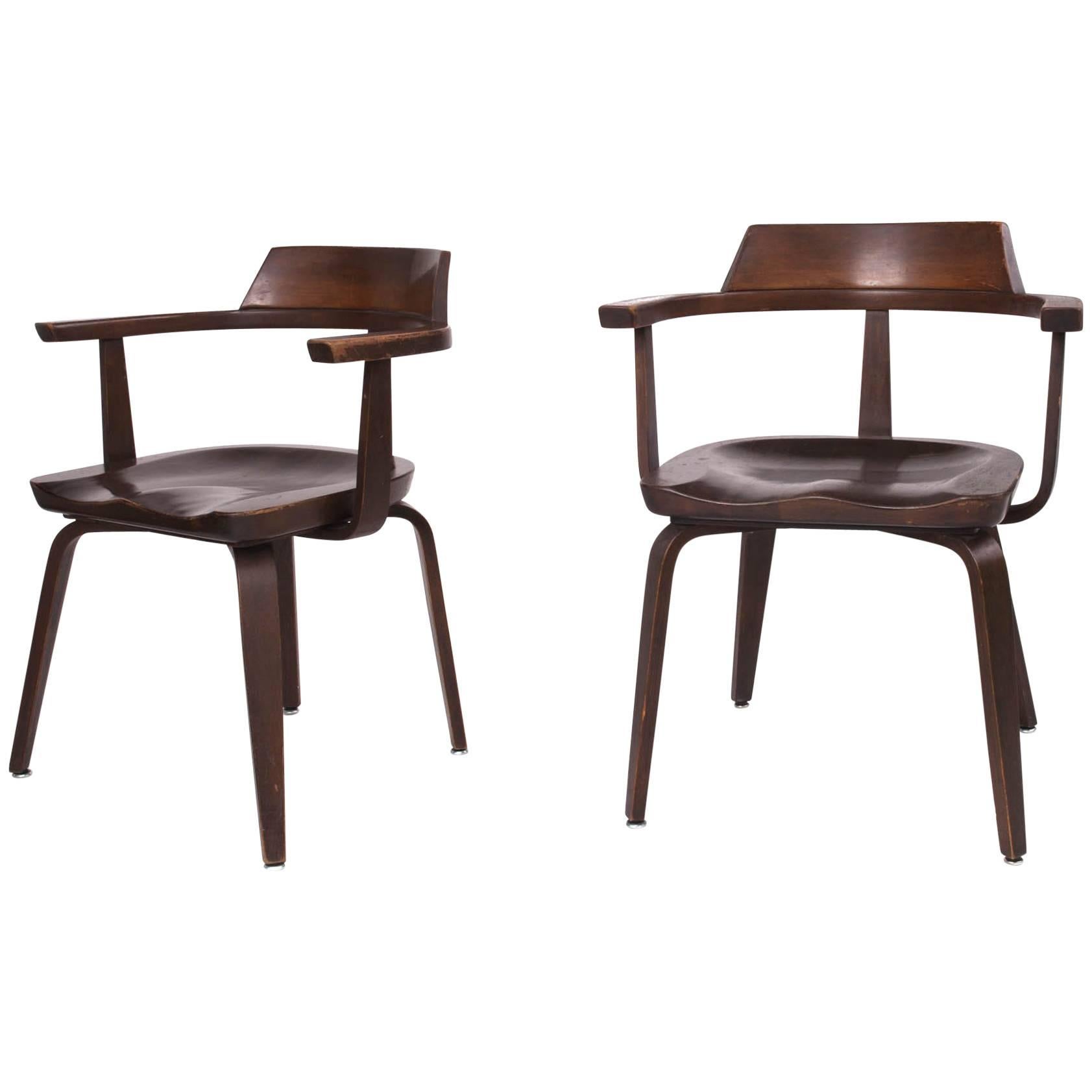 Rare Pair of Bauhaus W199 Chairs by Walter Gropius