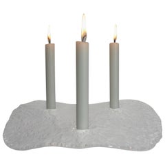 Uno Westerberg Crystal Glass Triple Taper Candle Holder by Pukenberg, 1970s