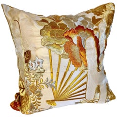 Custom Pillow Cut from a Antique Japanese Silk Uchikake Wedding Kimono