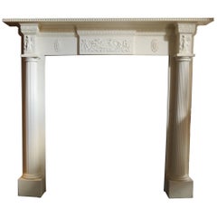 Original Painted Georgian Wooden Surround with columns on the legs