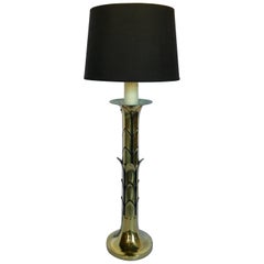 Hollywood Regency Style Brass Palm Tree Table Lamp