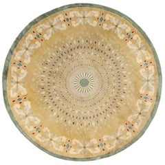 Antique Round French Art Deco Rug by Leleu. Size: 13 ft x 13 ft