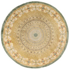 Antique Round French Art Deco Rug by Leleu. Size: 13 ft x 13 ft 