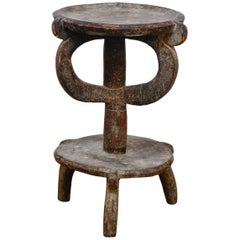 Primitive African Tribal Carved Hehe Table