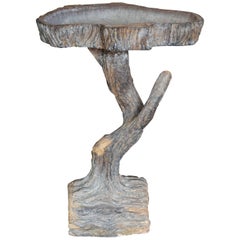 Vintage Faux Bois Birdbath or Stand, San Antonio, Texas, Signed