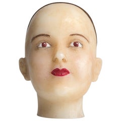 Vintage Wax Ladies Head, circa 1940