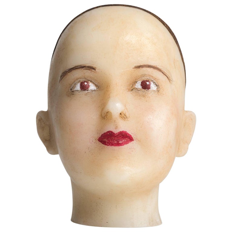 Wax Ladies Head, circa 1940 For Sale at 1stDibs