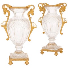 Two 19th Century Cut Glass and Gilt Bronze Vases