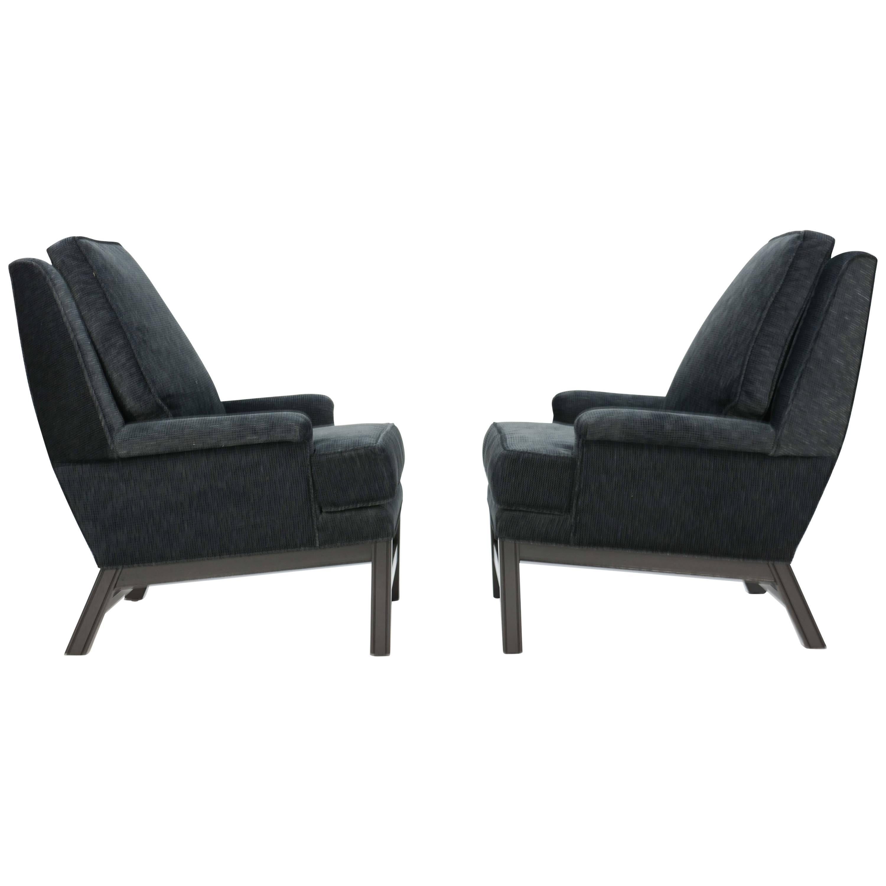 Incredible Pair of Midcentury Club Chairs Completely Redone For Sale