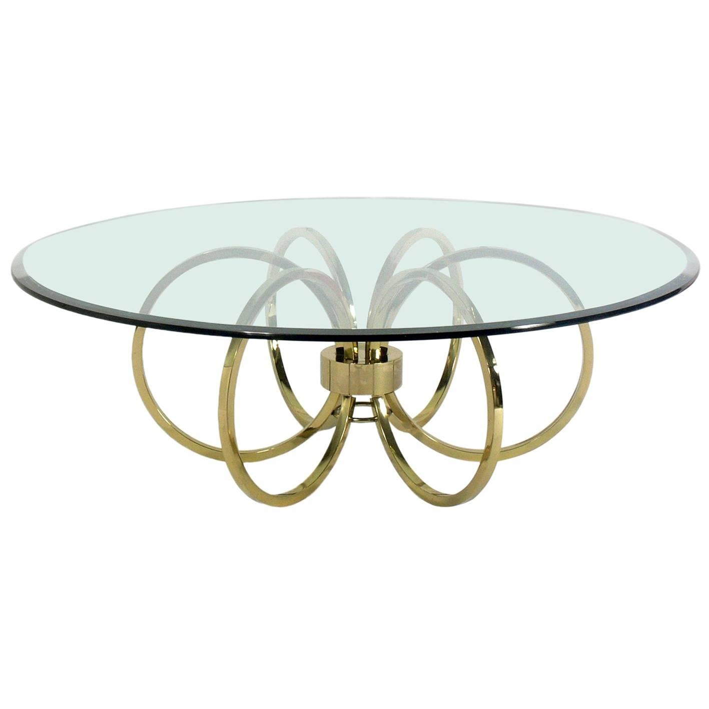Brass Loop Coffee Table For Sale
