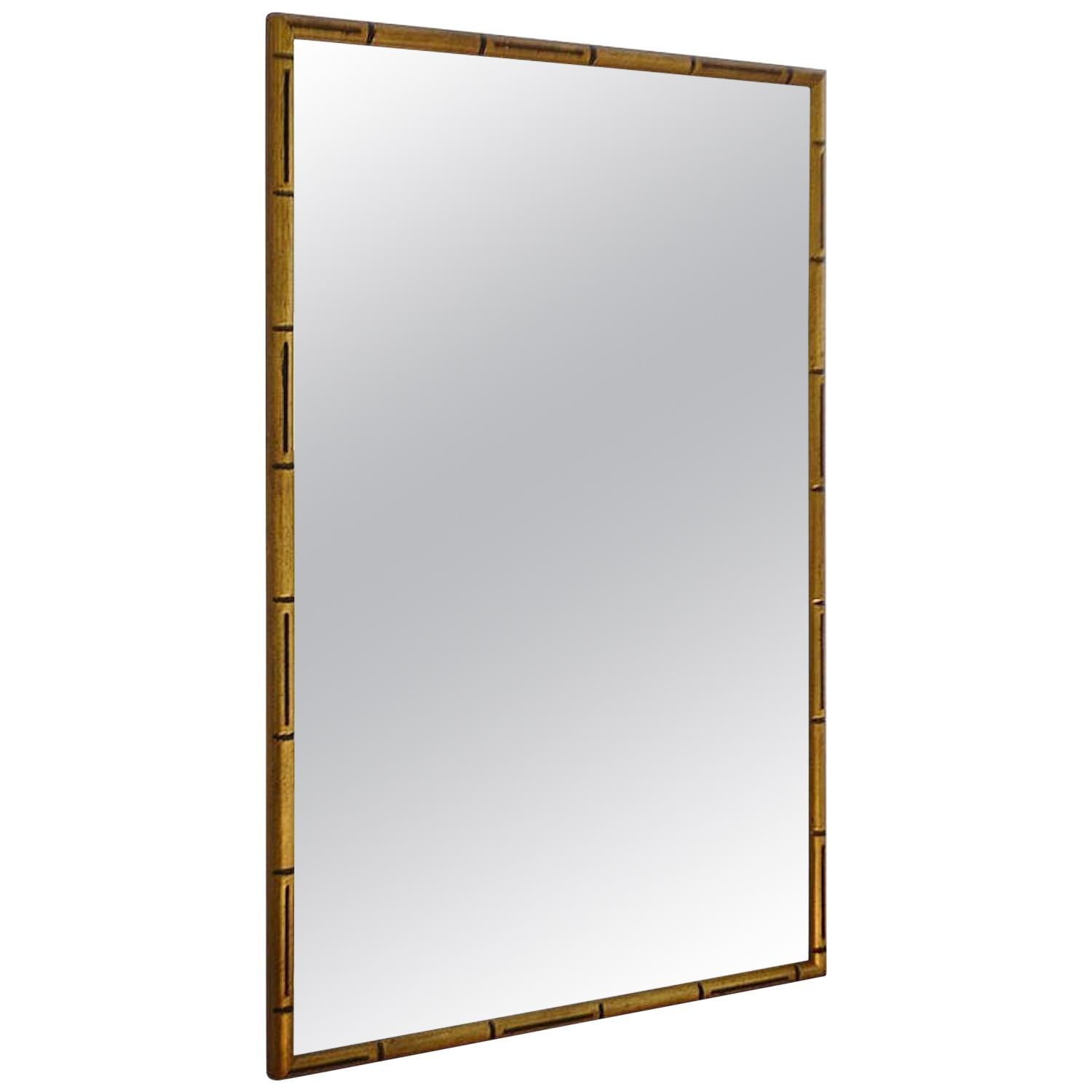 Faux Bamboo Giltwood Mirror For Sale