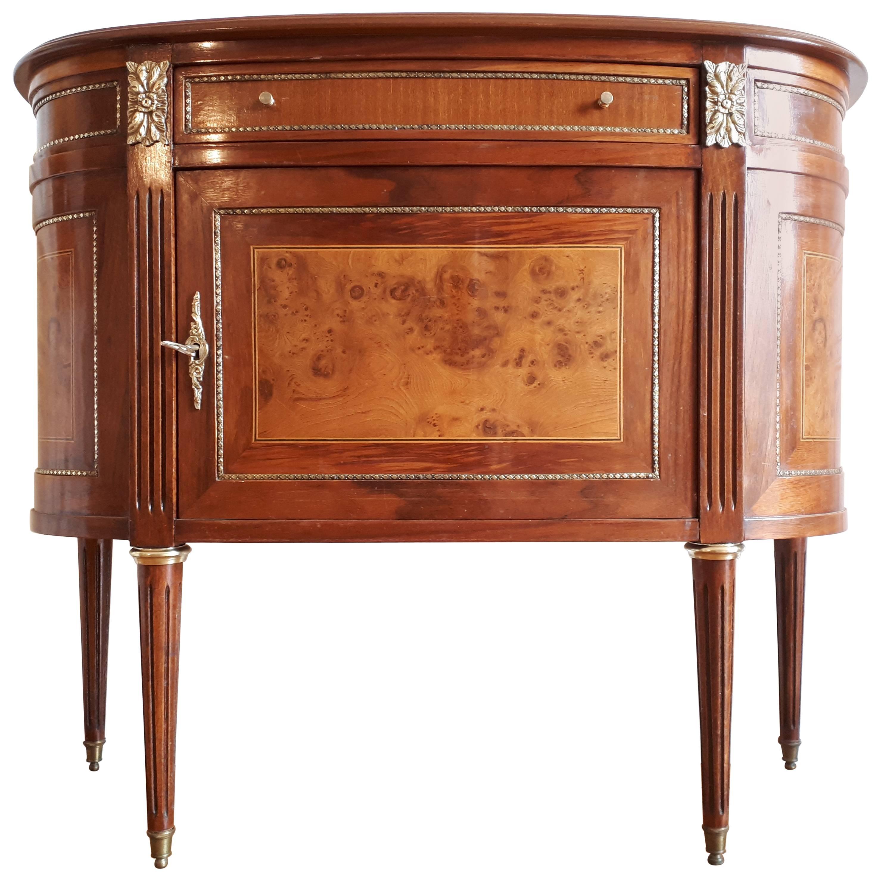 Antique French, Louis XVI Style Chest of Drawers Commode Buffet Marquetry Bronze
