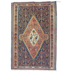 Vintage Persian Senneh Kilim Flat-Weave Rug