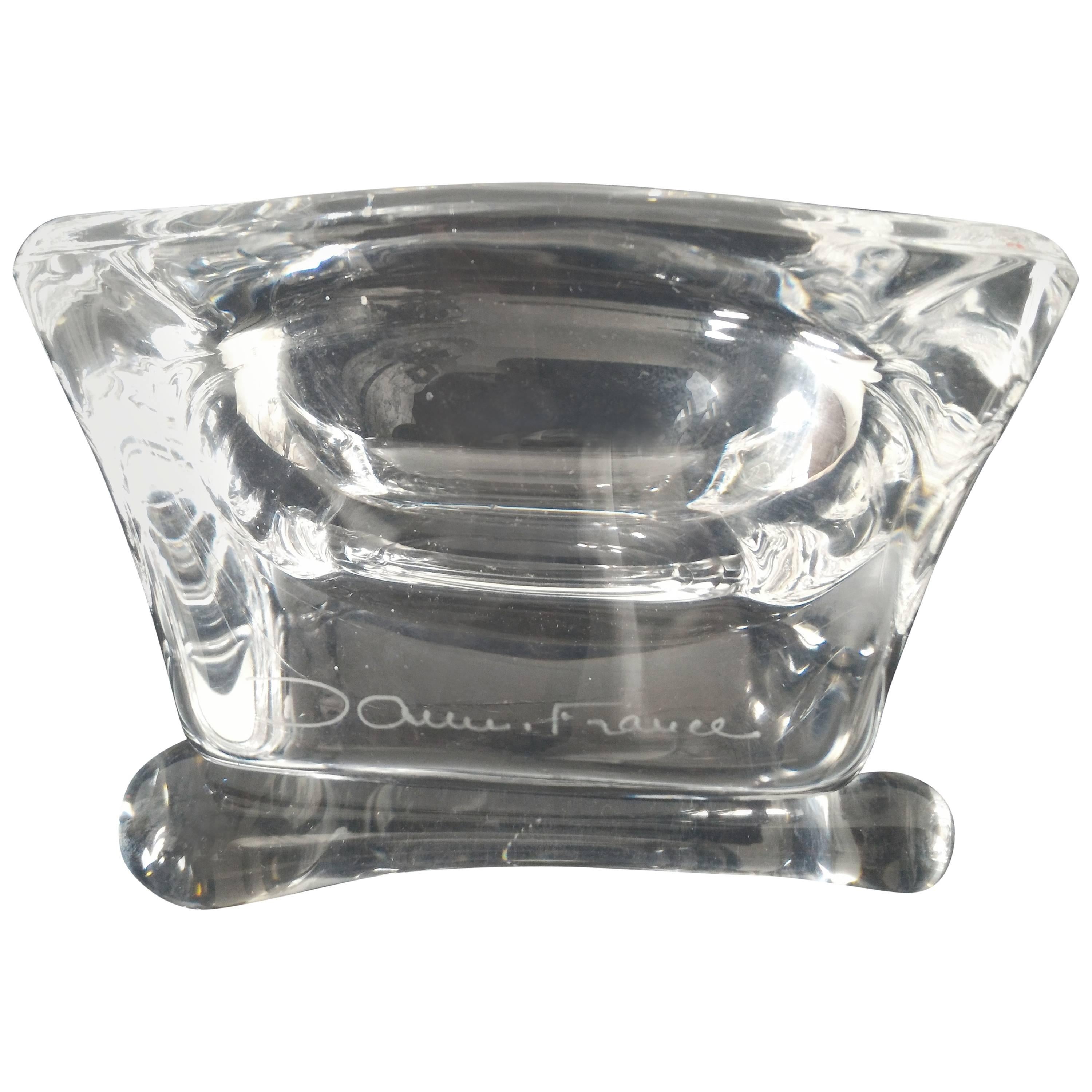 Daum Crystal Cigar Ashtray,  Mid Century French Modern 1955