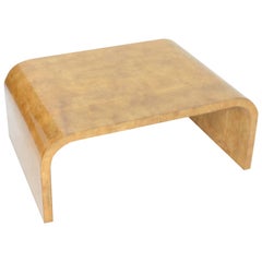 Jean Michael Frank Style Parchment Waterfall Coffee Table