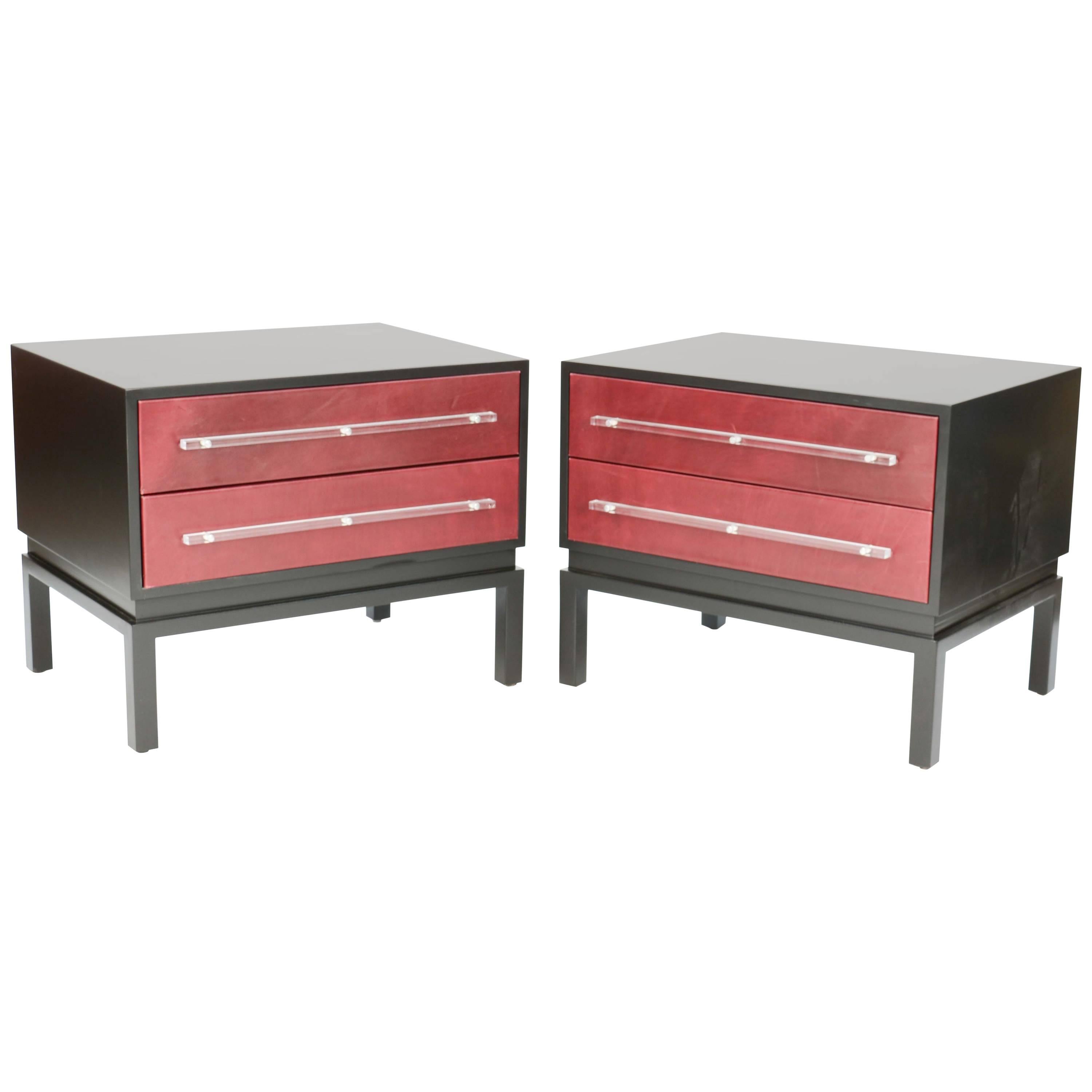 Wonderful and Handsome Pair of Monumental Night Stands after Paul Laszlo For Sale