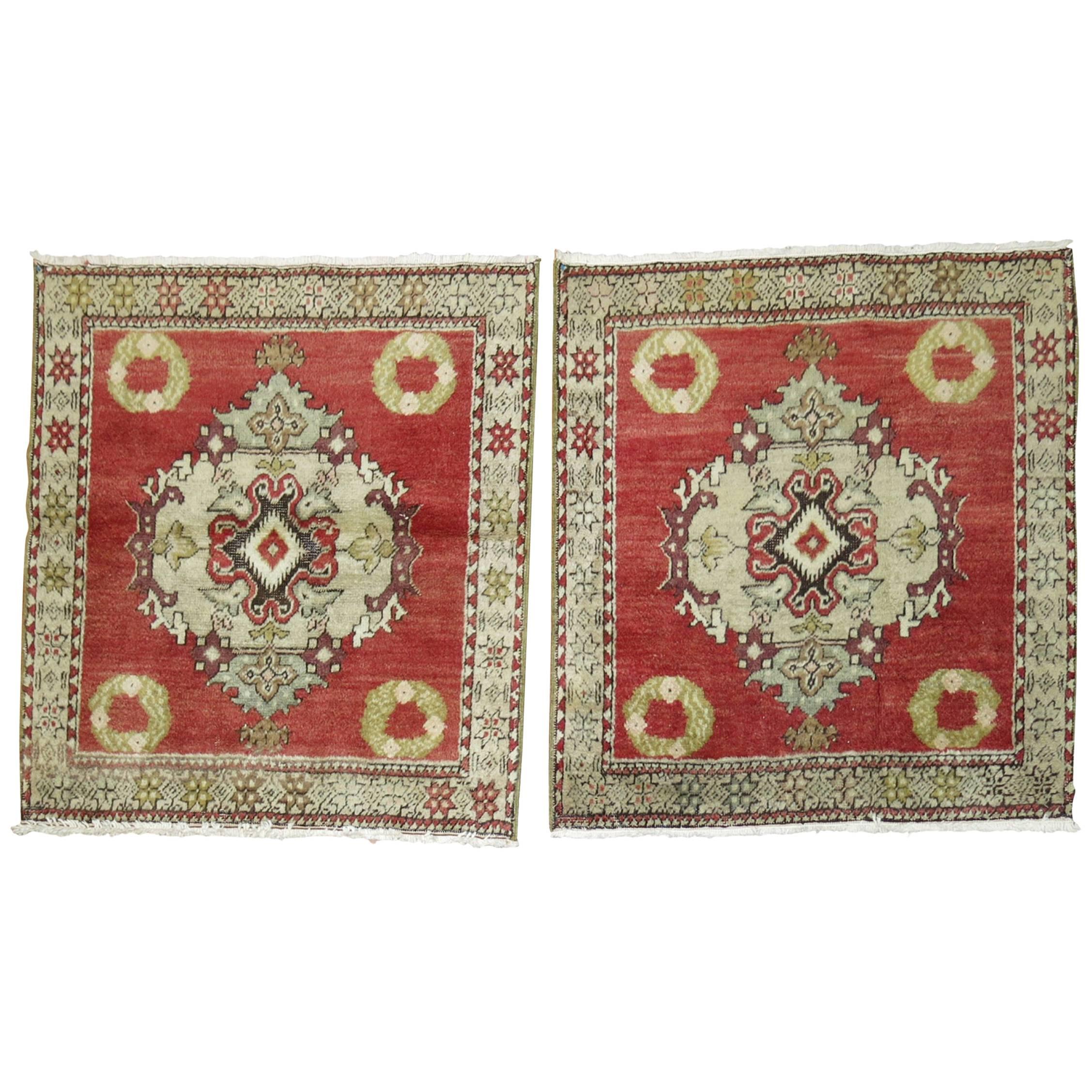 Pair of Turkish Square Rugs