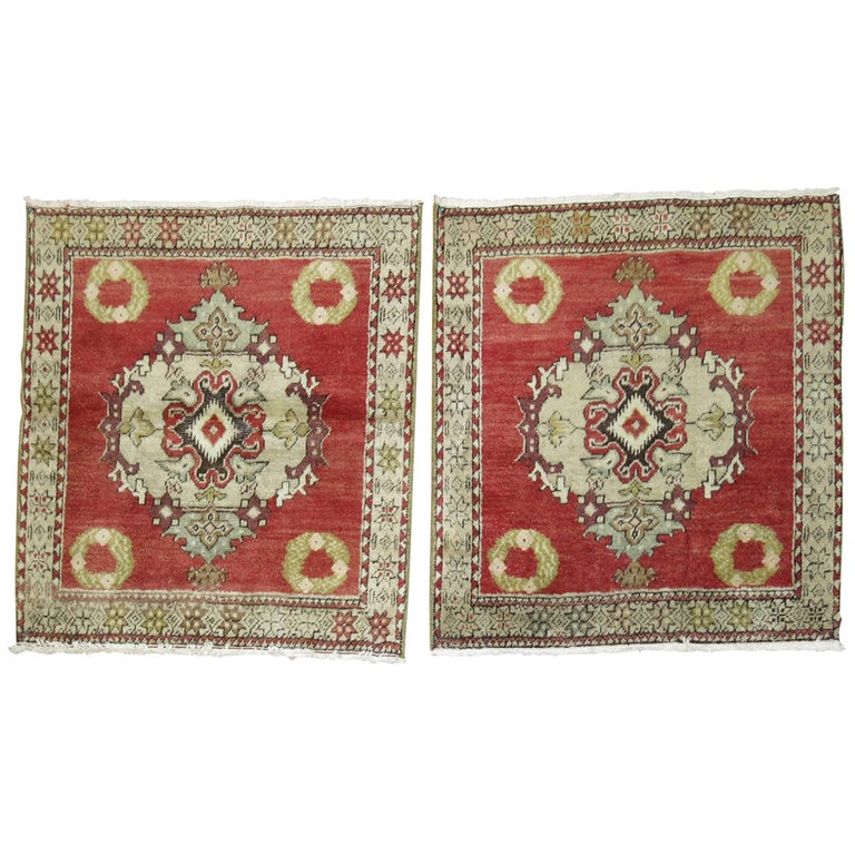 Pair of Turkish Square Rugs For Sale at 1stDibs