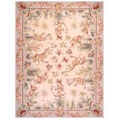 Handwoven French Aubusson with Monkey Motif 