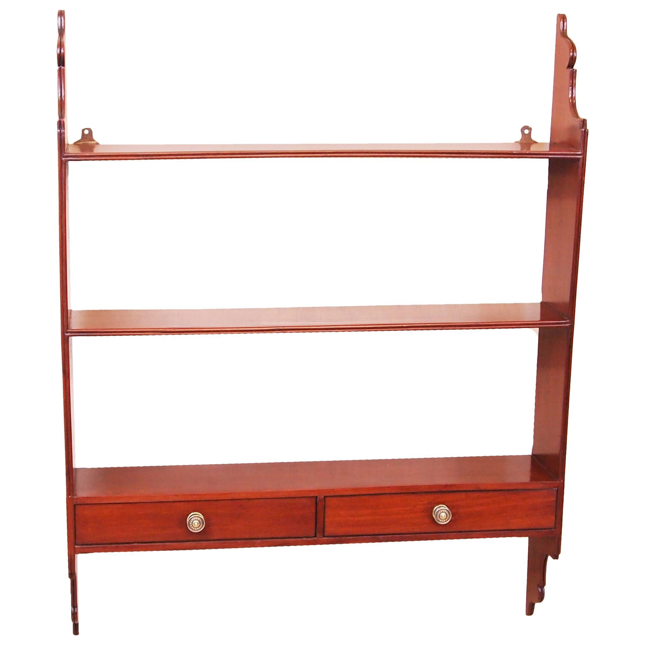 Antique Set Mahogany Wall Hanging Shelves at 1stDibs