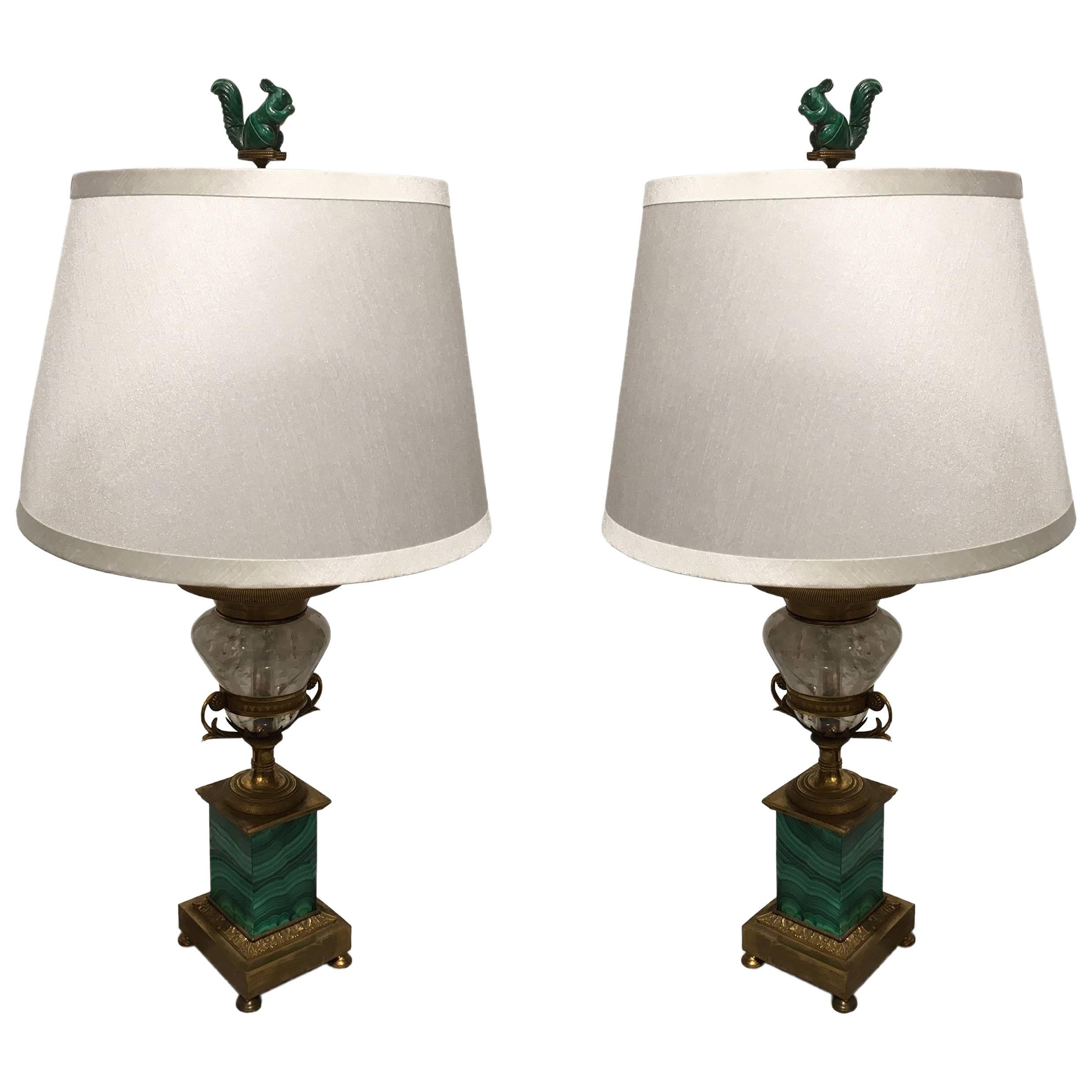 Pair of French Empire Style Mid-19th C. Lamps