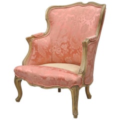 Antique French Louis XV Style Painted and Upholstered Bergere Childs Chair