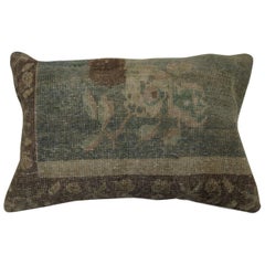 Green Turkish Oushak Rug Pillow