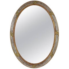 French Louis XVI Giltwood Oval Wall Mirror