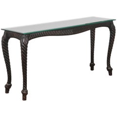 Knotted Rope Carved Console Table or Sofa Table