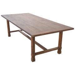 Table de ferme personnalisée en bois de cœur récupéré, fabriquée sur commande par Petersen Antiques