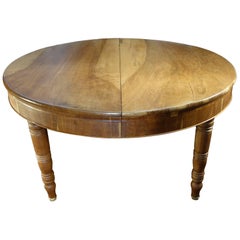 Table ronde en noyer pour ferme toscane rustique italienne Circa 1860