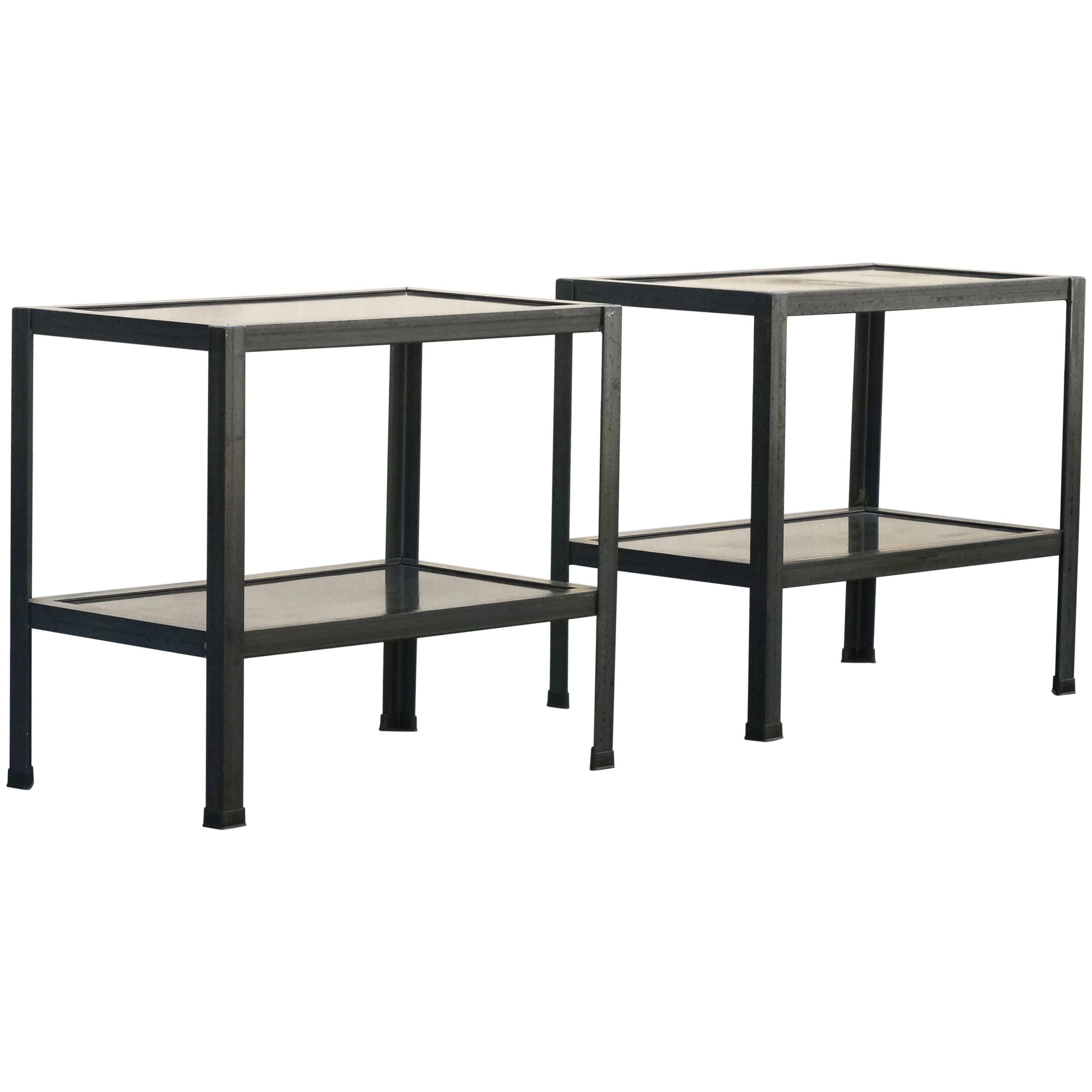 Pair of Custom Steel Side Tables