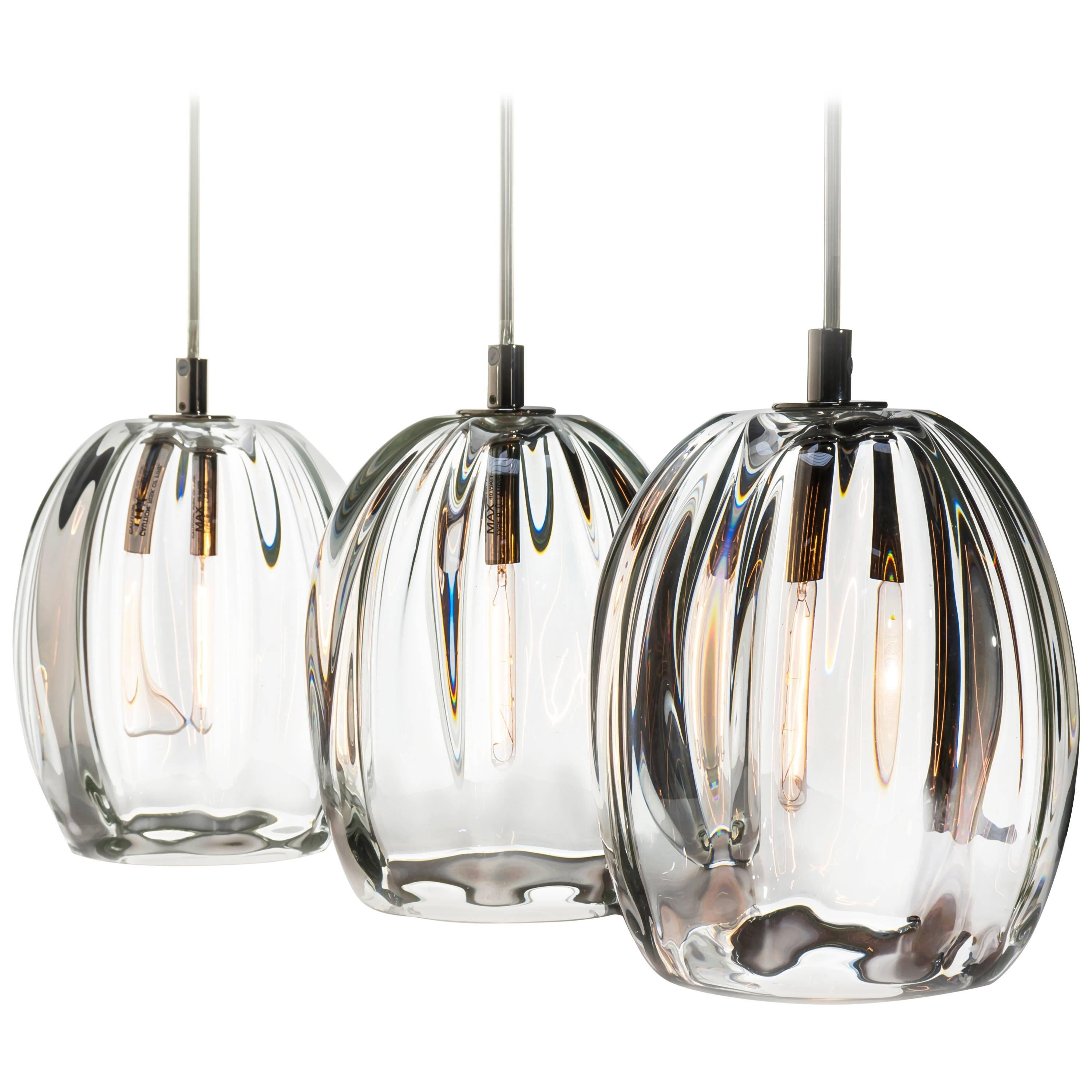 Hand-blown, Thick Barnacle Barrel Pendant by Siemon & Salazar • Set of 3 •