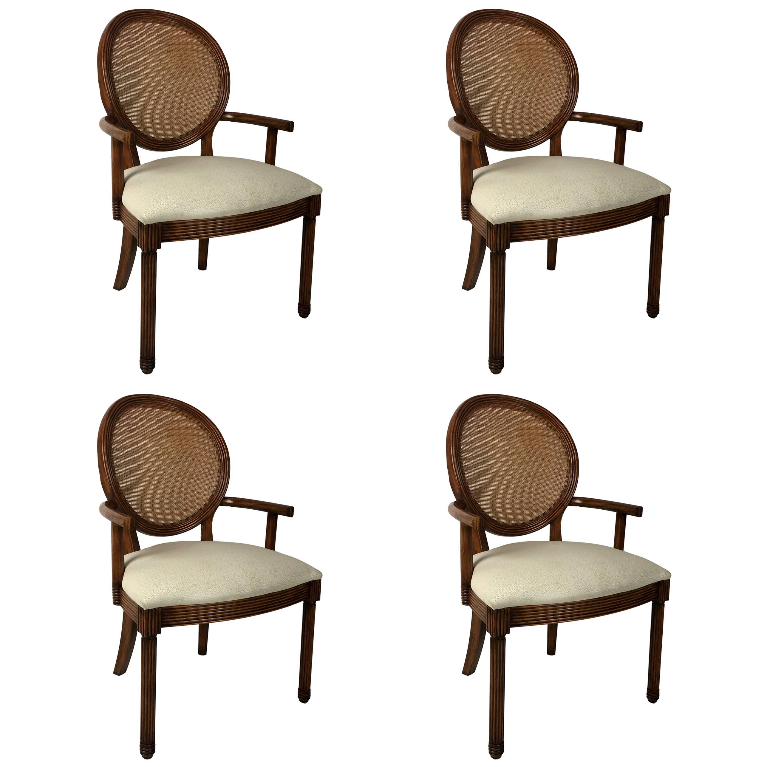 Rare Set of Four Dining Armchairs by Jay Spectre