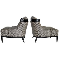 Tomlinson Sophisticate Pair of Slipper Chairs by Erwin Lambeth
