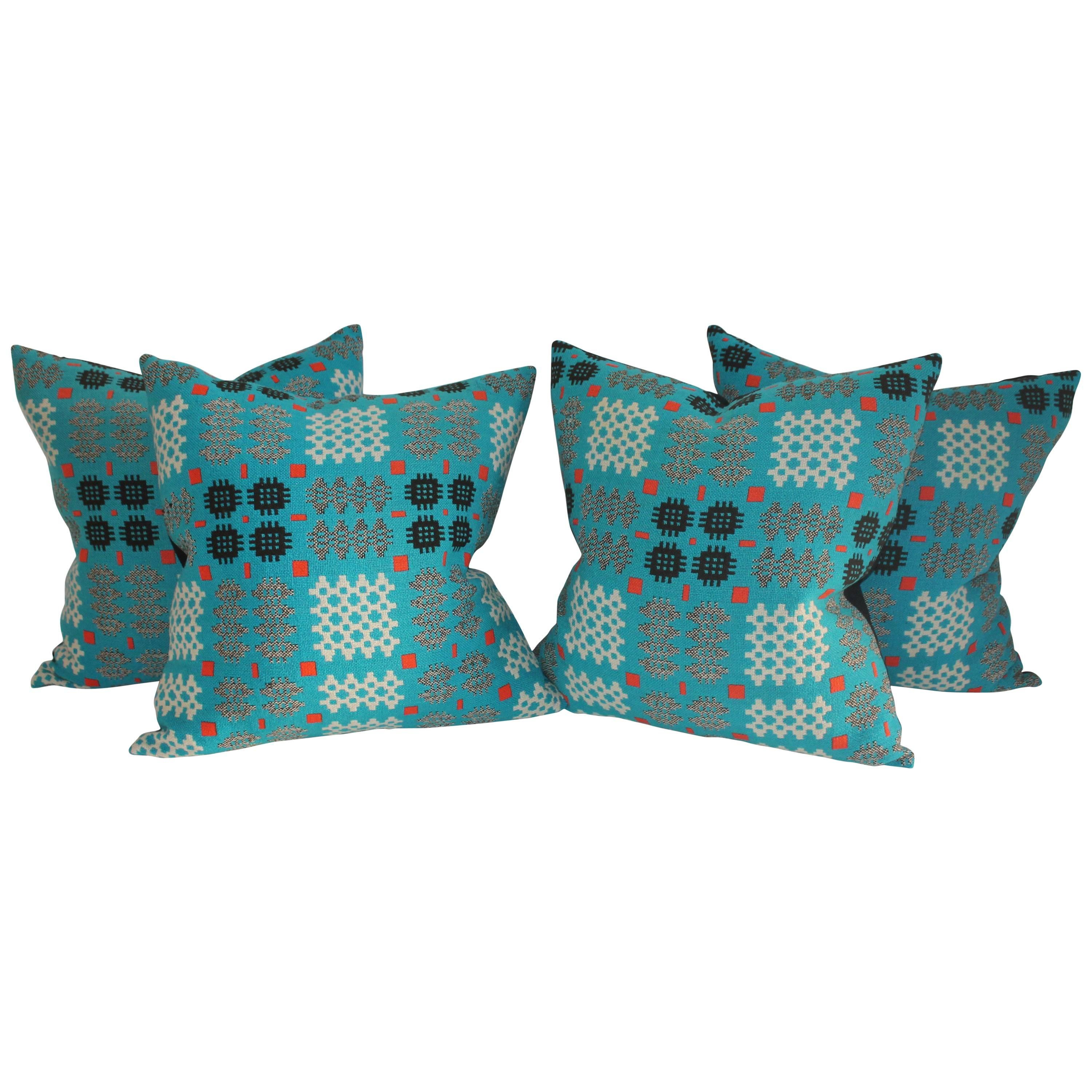 Pair of Woven Jacquard Coverlet Pillows