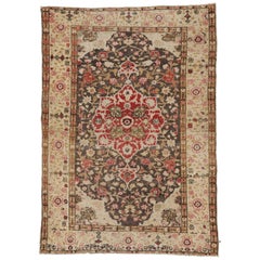 Rustic Style Vintage Turkish Sivas Accent Rug for Kitchen, Foyer or Entry Rug