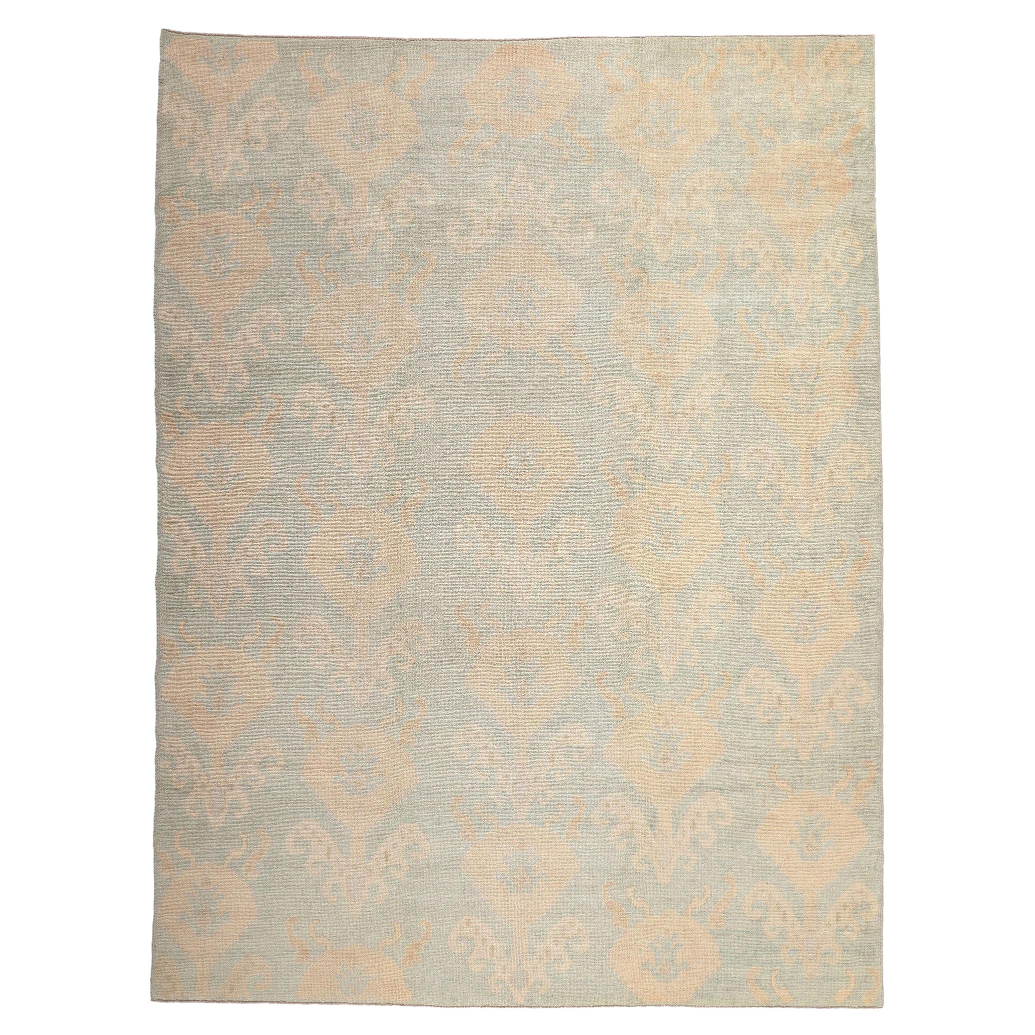 New Contemporary Turkish Oushak Rug with Modern Style in vendita