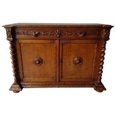 Late 19th Century Dutch or Belgium Oak Hunting Cupboard