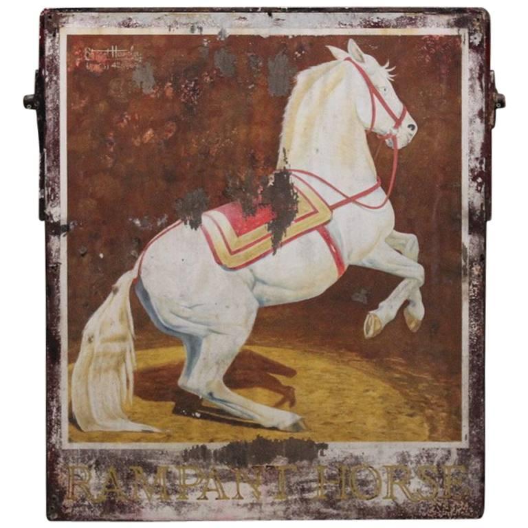 Mid-20th Century “Rampant Horse” Painted Pub Sign