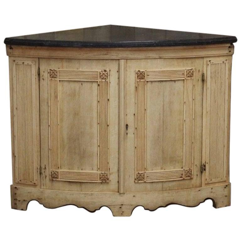 Good 19th Century Bleached Oak Corner Cupboard