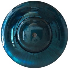 Turquoise Blue Concave Double Mirror by Christophe Gaignon