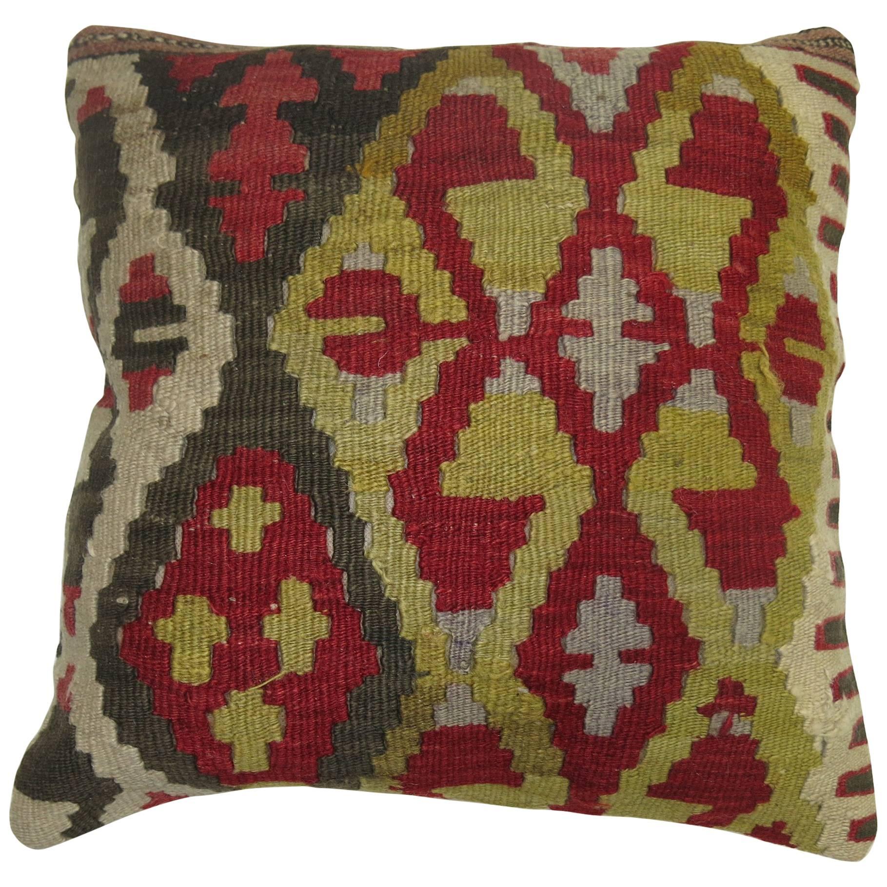 Small Tribal Turkish Kilim Pillow