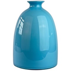 Colorful Cenedese Tall Blue Vintage Italian Murano Glass Vase, circa 1960s