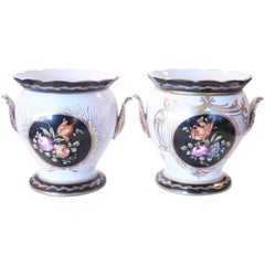 Pair of Paris Porcelain Cachepots