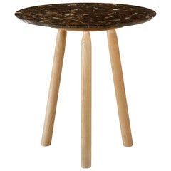 Ninna Round Table by Carlo Contin with Ash Wood and Marble Top