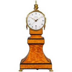 Antique 18th Century Balloon Shaped Satinwood 8-Day Mantel Timepiece by Weeks, London