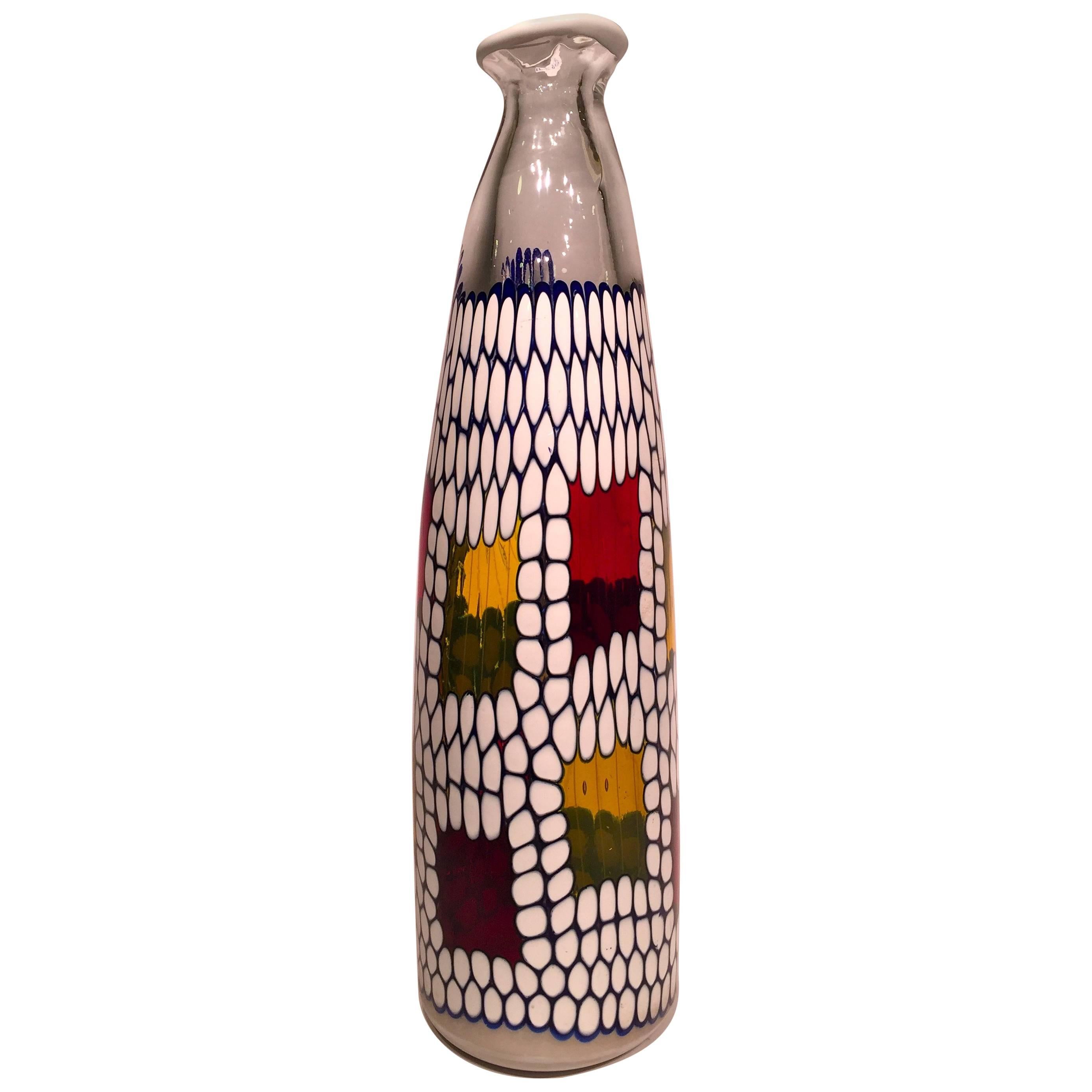 ANSOLO FUGA for AVEM Murano Glass Multi-Color Vase, circa 1950 For Sale