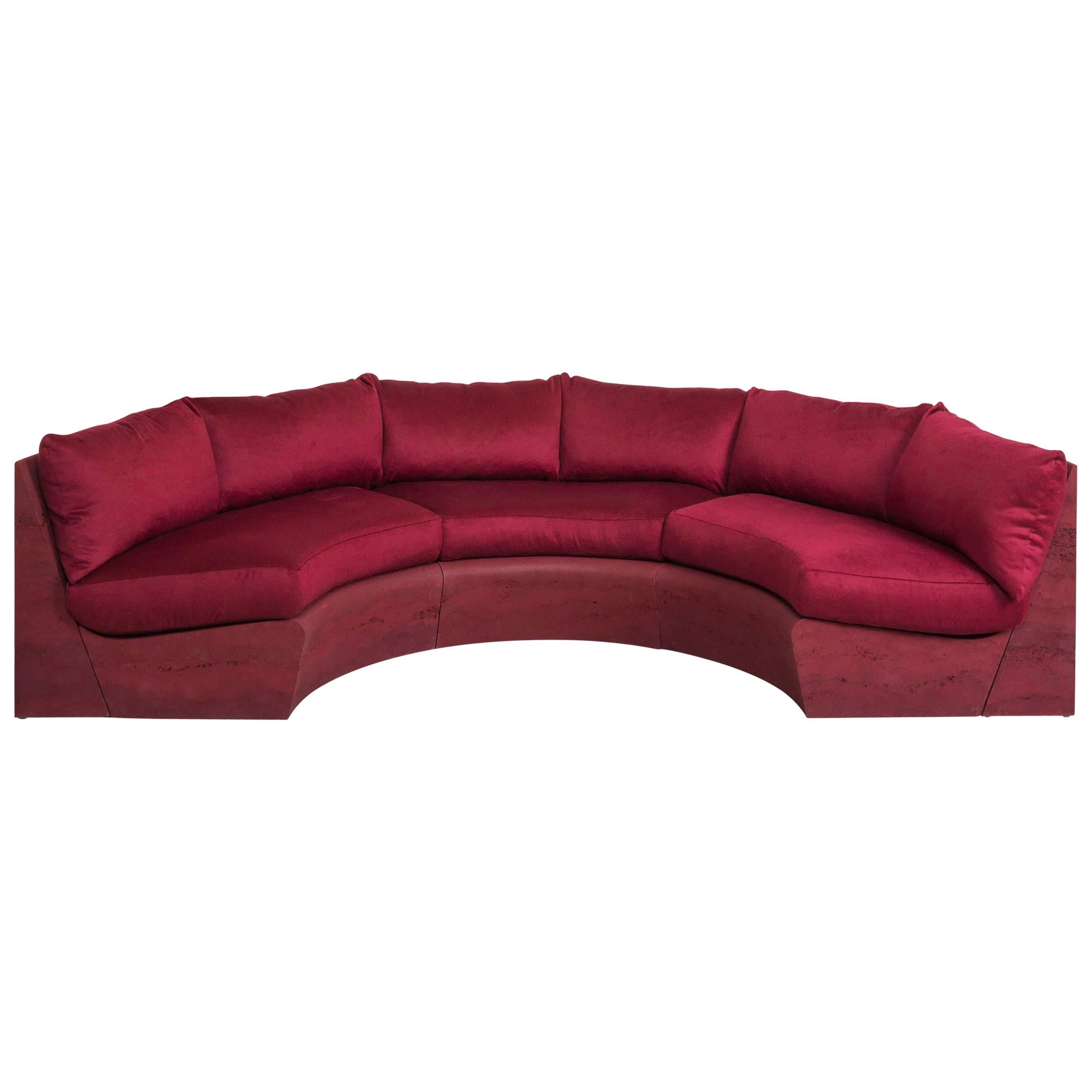 Dream Sofa, Sand, Crushed Glass and Red Cashmere by Fernando Mastrangelo