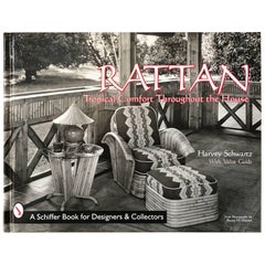 Retro Signed "Rattan Furniture" First Edition Coffee Table Book by Harvey Schwartz